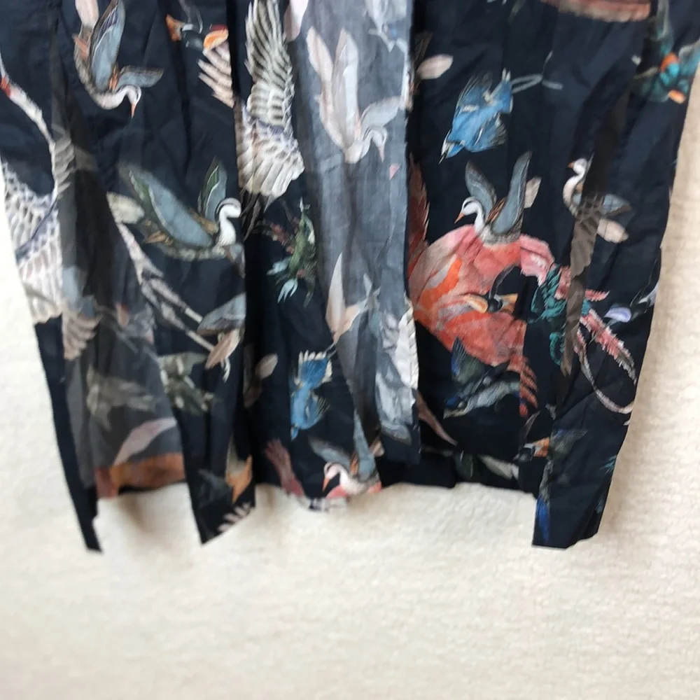 Valle O Valle Unisex Kimono Navy Bird Pattern ONE SIZE